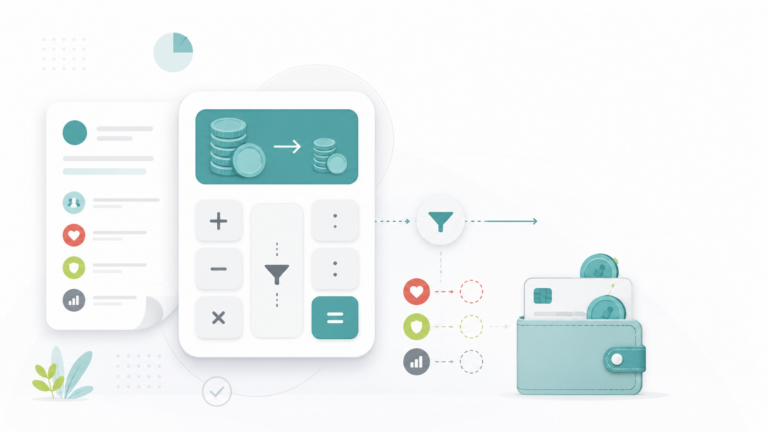 Finanzberechnung und Filterprozess im Design
