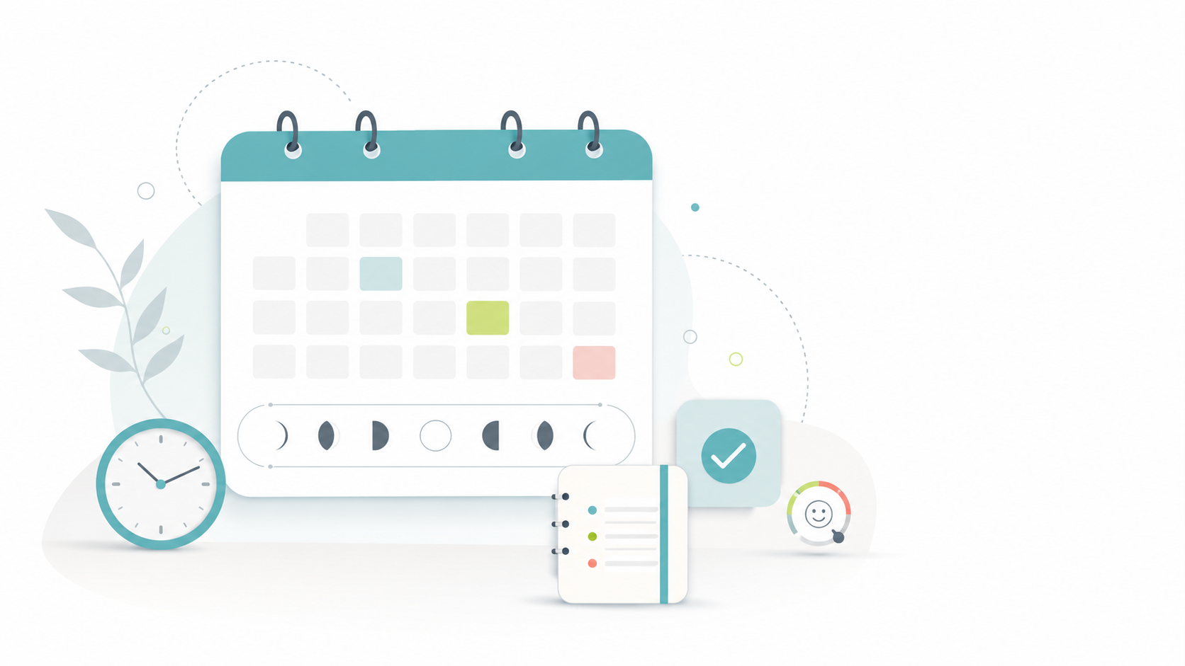 Minimalist Kalender und Produktivität UI