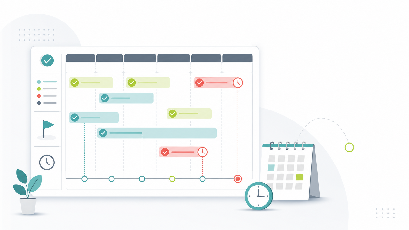 Minimalist project planning dashboard design