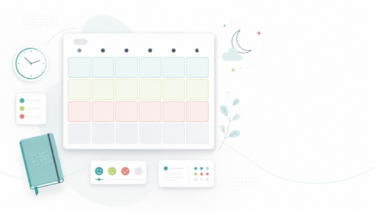 Minimalistische Arbeitsfläche mit Kalender-Interface