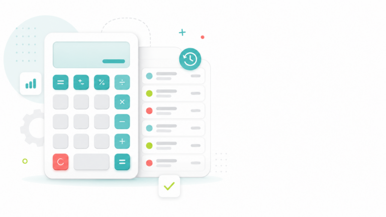 Minimalistische Calculator-App mit Verlaufskomponenten