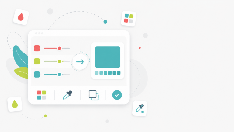 Minimalistische UI-Dashboard-Darstellung mit Symbolen