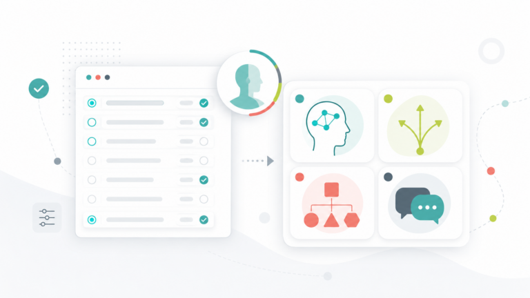 Minimalistische Umfrage- und Analyse-Dashboard-Illustration