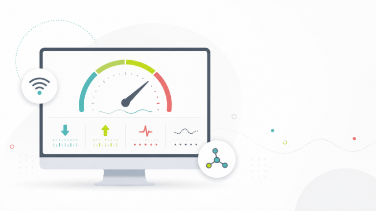 Modern tech dashboard with connectivity icons
