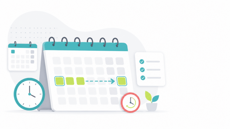 Moderner Zeitplan mit Kalender und Uhr