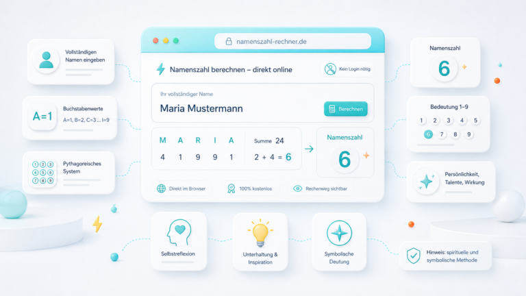 Namenszahl Rechner UI Design