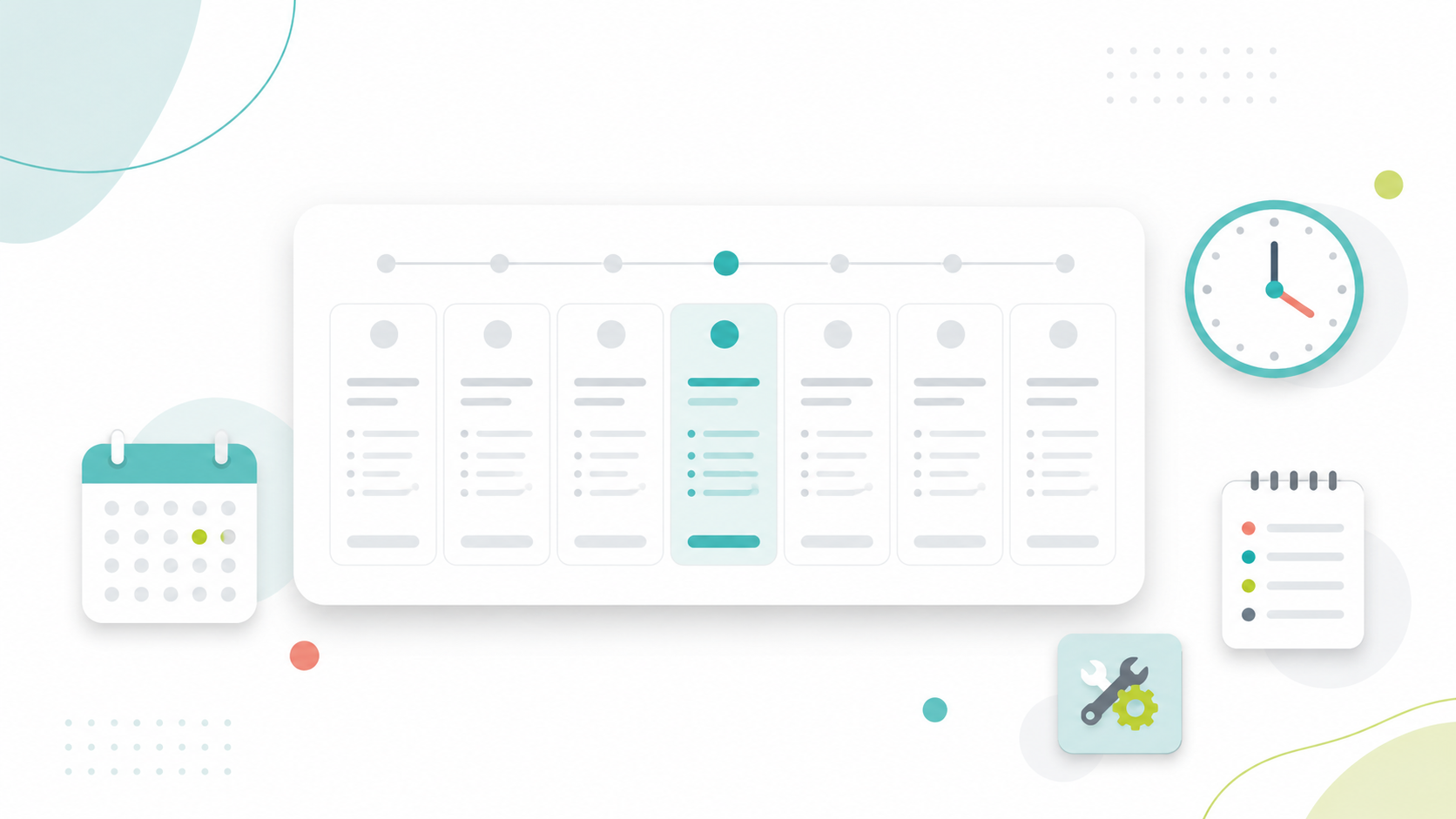 Produktivitätsdashboard im minimalistischen Design
